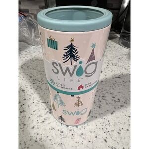 NEW Swig Life 12 Oz Skinny Can Cooler Sugar Trees Stainless Steel Christmas Tree